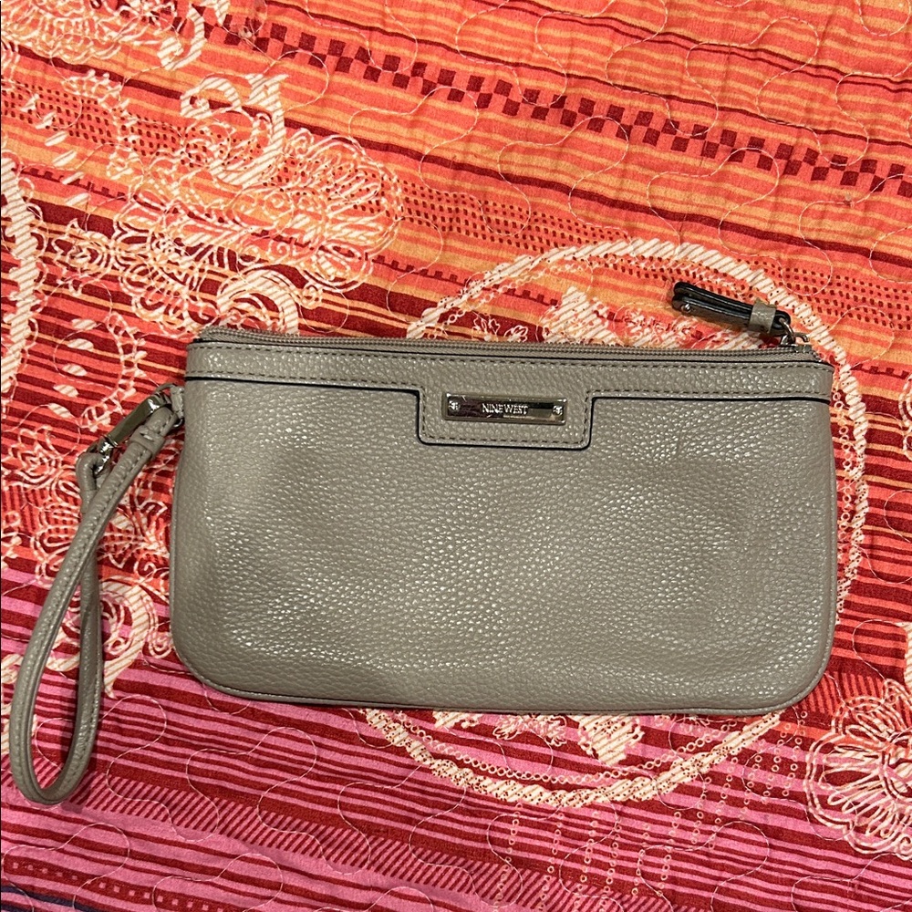 Nine West Beige Wristlet Clutch